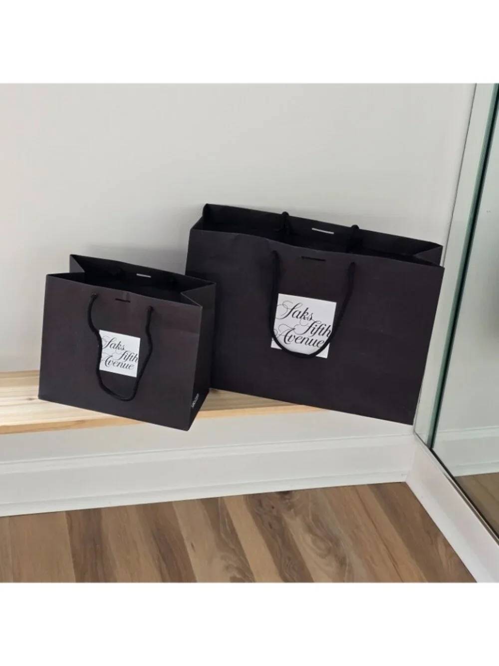 2 Authentic Saks 5th Avenue Paper Shopping Bags Totes